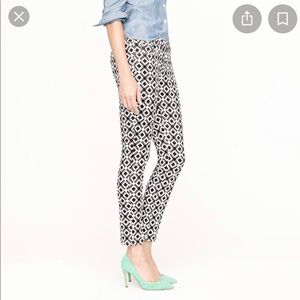 J Crew Geometric print Toothpick pant size 29